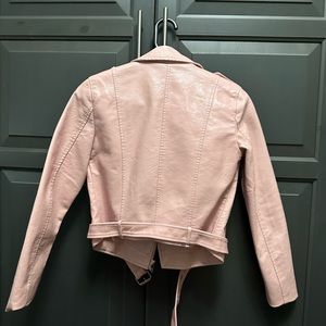 Baby pink faux leather jacket